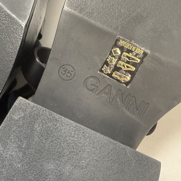 Ganni Strappy Platform Sandal In Black Sz 35 - Picture 8 of 10